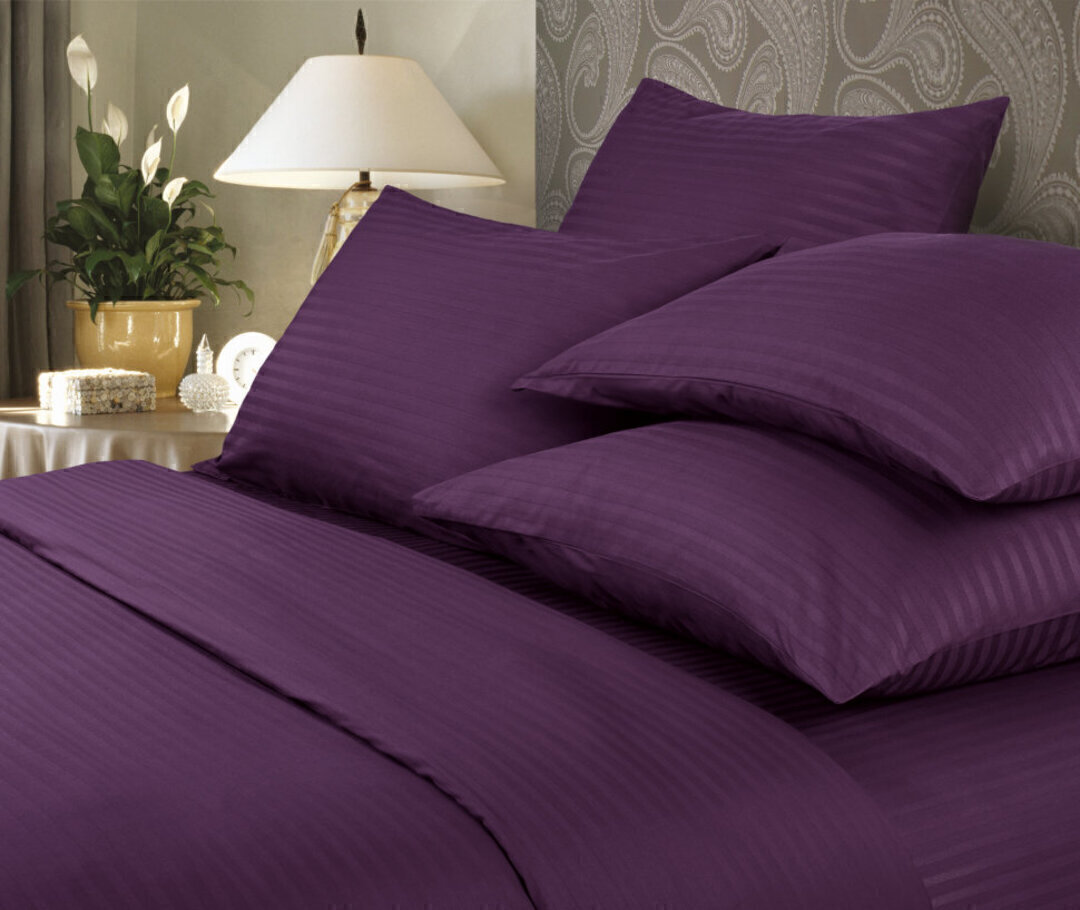 КПБ евро страйп-сатин Verossa Stripe <70012 Violet Скидка>