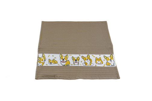Полотенце вафельное Corgi сублимация Сафия Хоум, 53023 песочный 