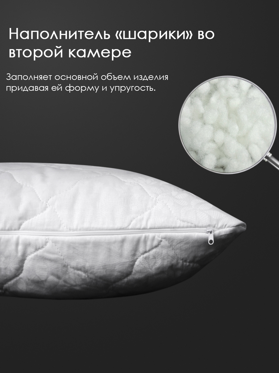Подушка бамбук, х/ф тк поплин ДВОЙНАЯ Реноме