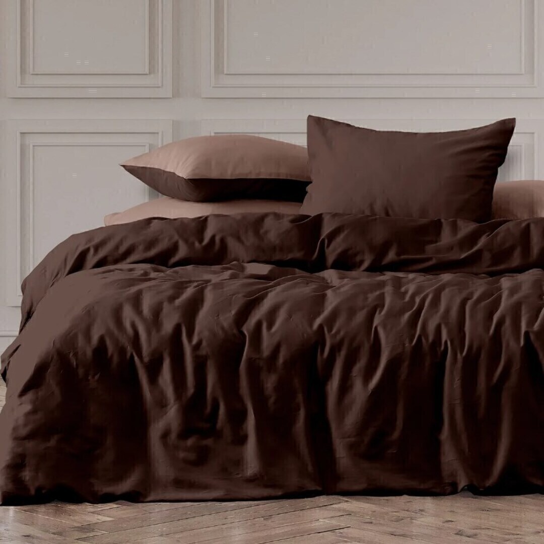 КПБ семейный перкаль нав 50*70 Унисон <86402-11/86028-11 Cappuccino  Unicolor>