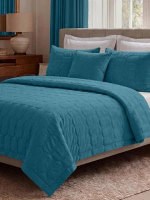 Покрывало стеганое велюровое SUN Decor Magic, BASE, OCEAN