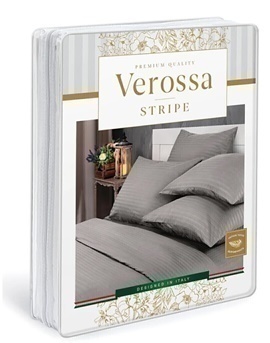 КПБ 2сп страйп-сатин (нав 50*70) Verossa Stripe <70010 Мокко>