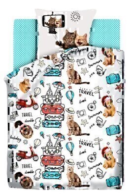 КПБ детский 1,5сп поплин Juno <704647 Funny cats>