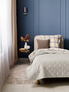 Покрывало стеганое велюровое MONACO Decor Magic, LANA, IVORY<LANA, 150*210, 1,5 спальные, IVORY>