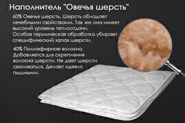 Одеяло овечья шерсть микрофибра Реноме
