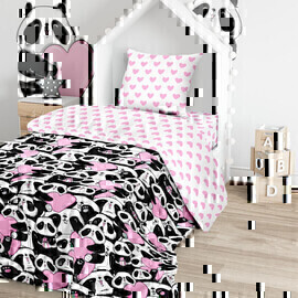 КПБ детский 1,5сп бязь Juno <718932 Love panda>