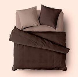 КПБ семейный перкаль нав 50*70 Унисон <86402-11/86028-11 Cappuccino  Unicolor>
