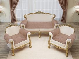 Набор для мебели Грета Люкс (накидки - диван 90*210-1шт+ кресло 90*160-2шт) Марианна<89 молочный шоколад>