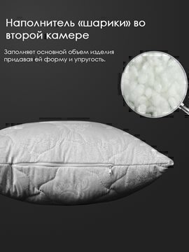 Подушка овечья шерсть, х/ф тк поплин Реноме